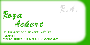 roza ackert business card